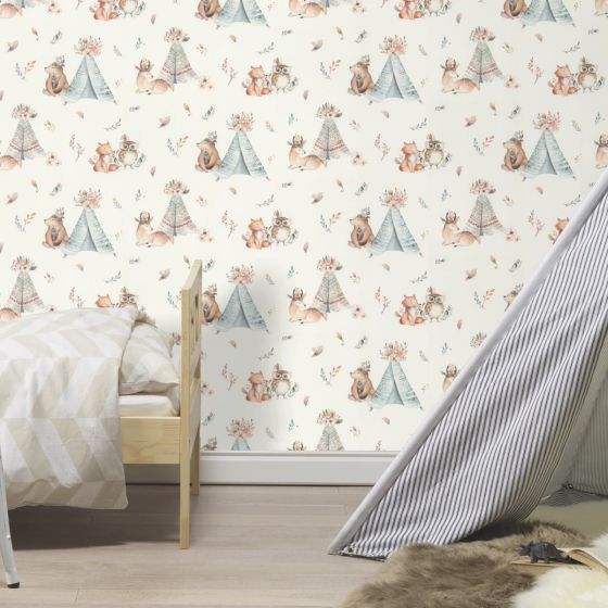 Little tents blue tapeta