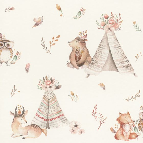 Little tents beige tapeta