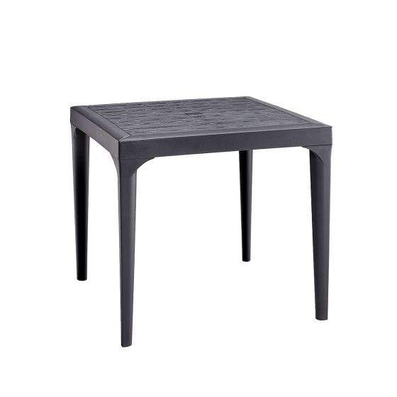 BI Malmo plastovy stol so vzorom dreva grafitová sivá