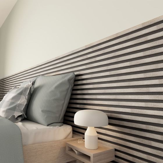 Decowall akustický nástenný panel sivý dub-čierny