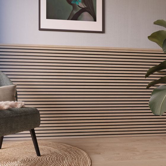 Decowall akustický nástenný panel ivory dub-čierny