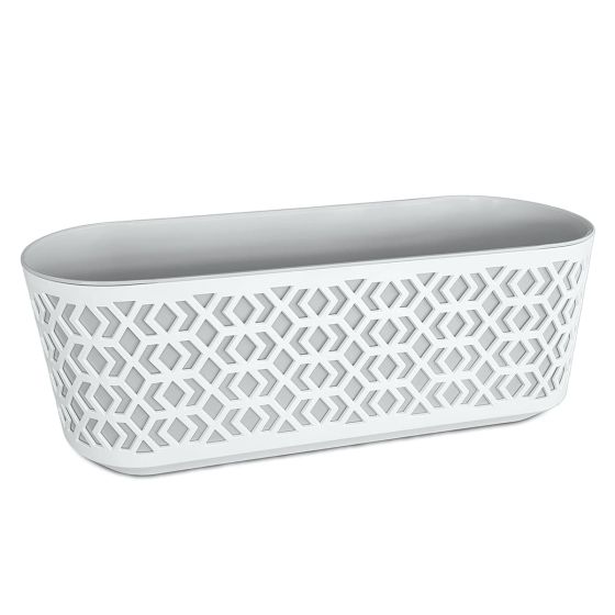 LA Aztek 600 balkónový kvetináč 19,4x59,4x20,1 cm biela sivá