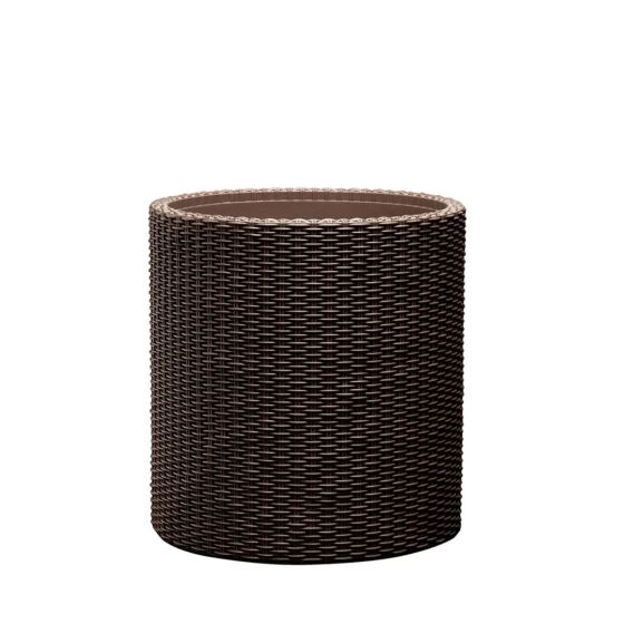 Medium Cylinder Planter brown plastový kvetiná whisky hnedá
