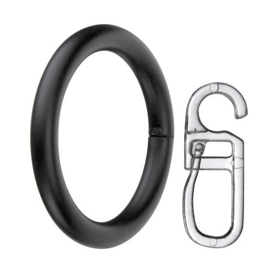 Apollo kovové krúžky + háčiky 19mm 10ks/balenie čierna