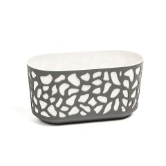 Duett 400 plastový balkónový kvetináč 19,4x39,4x20,3 cm antracitová krémová