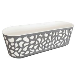 Duett 600 plastový balkónový kvetináč 19,4x59,4x20,1 cm antracitová krémová