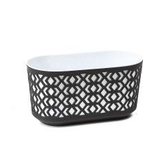 LA Aztek 400 balkónový kvetináč 19,4x39,4x20,3 cm čierna biela