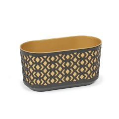 LA Aztek 400 balkónový kvetináč 19,4x39,4x20,3 cm čierna zlatá