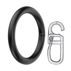 Apollo kovové krúžky + háčiky 19mm 10ks/balenie čierna