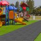 EPDM mix gumová dlažba delená 30x1000x1000mm sivá