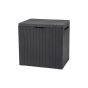City Box plastový záhradný úložný box s dreveným efektom 113L antracit